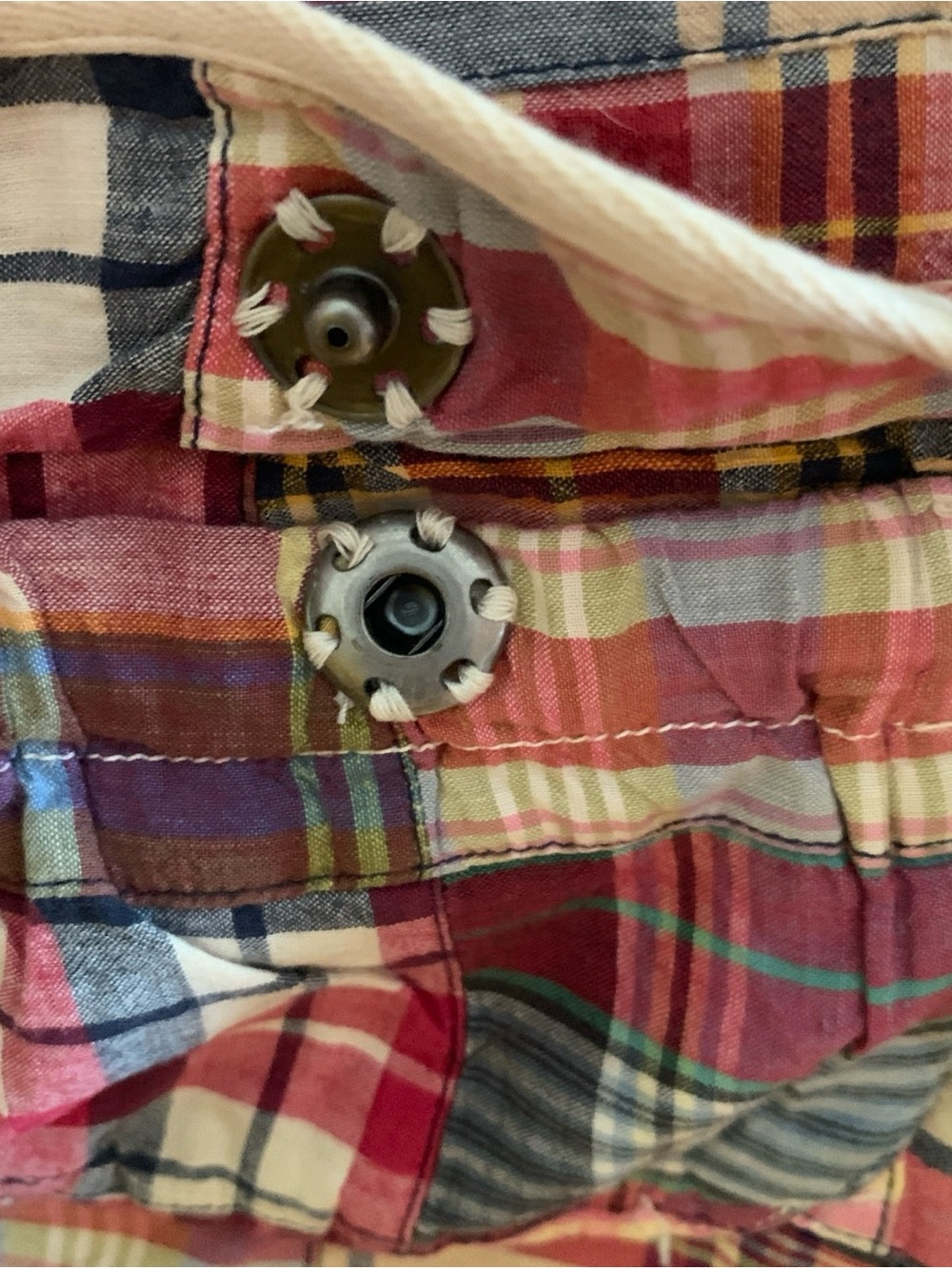 American Eagle Outfitters Plaid Mini Skirt in Red, Blue, Yellow Patchwork 8 - Picture 7 of 10